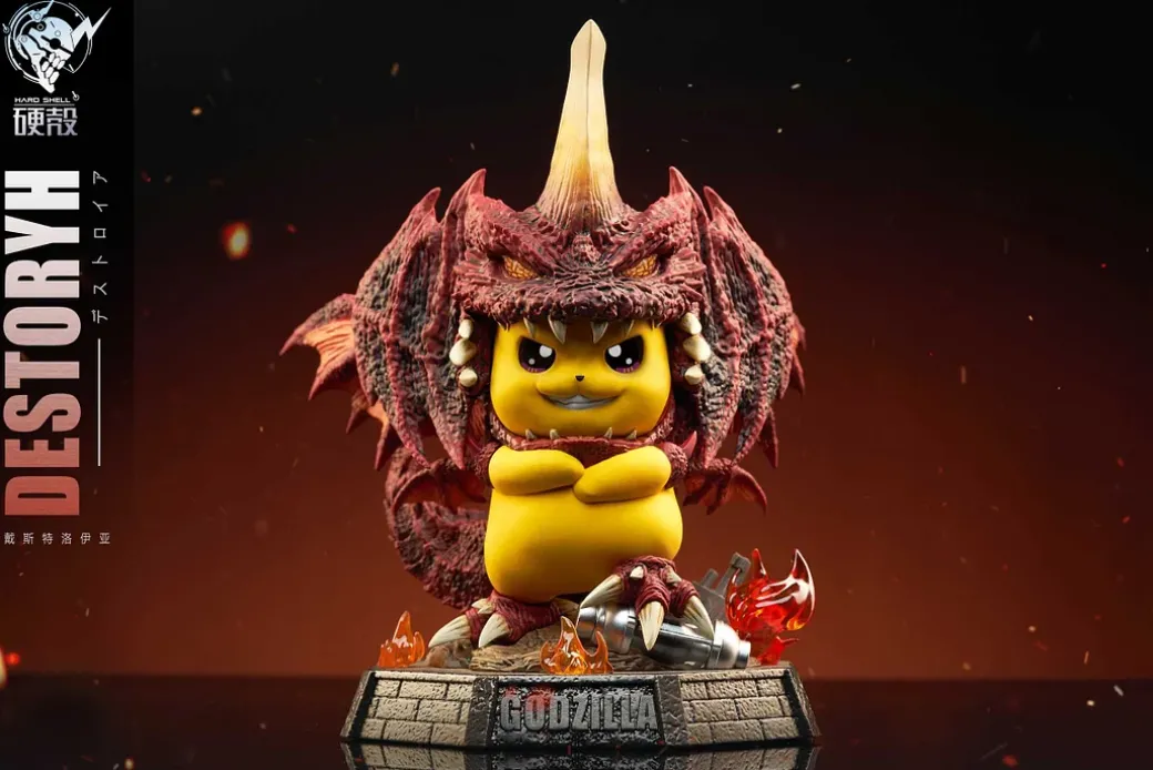 Destoroyah Cosplay Pikachu - Pokemon Godzilla Resin Statue - HARD SHELL Studios