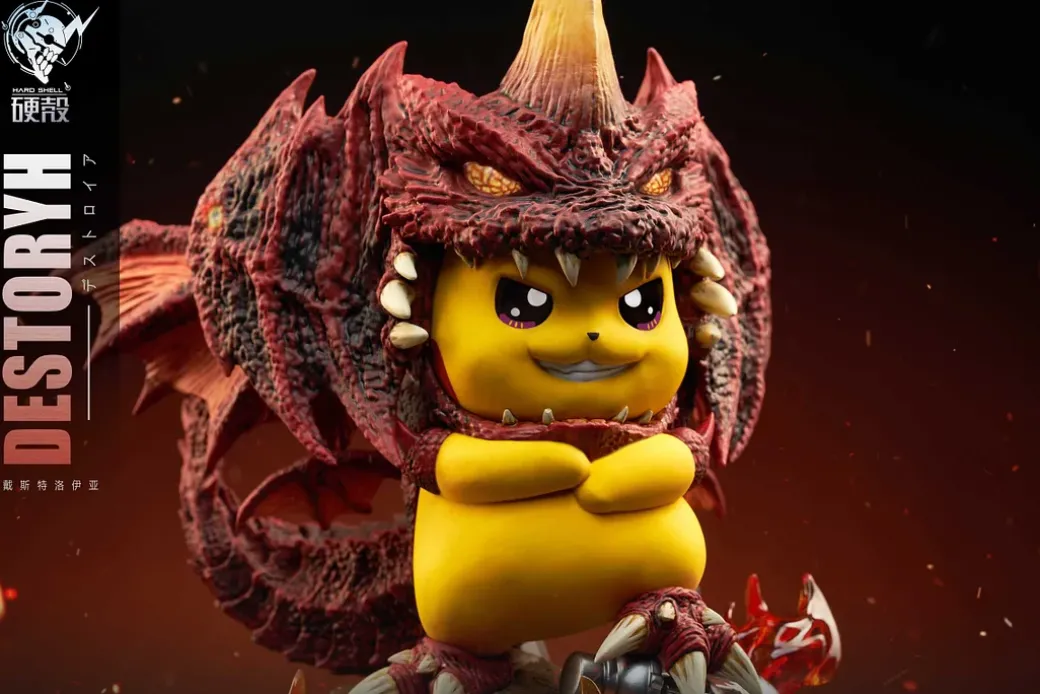 Destoroyah Cosplay Pikachu - Pokemon Godzilla Resin Statue - HARD SHELL Studios