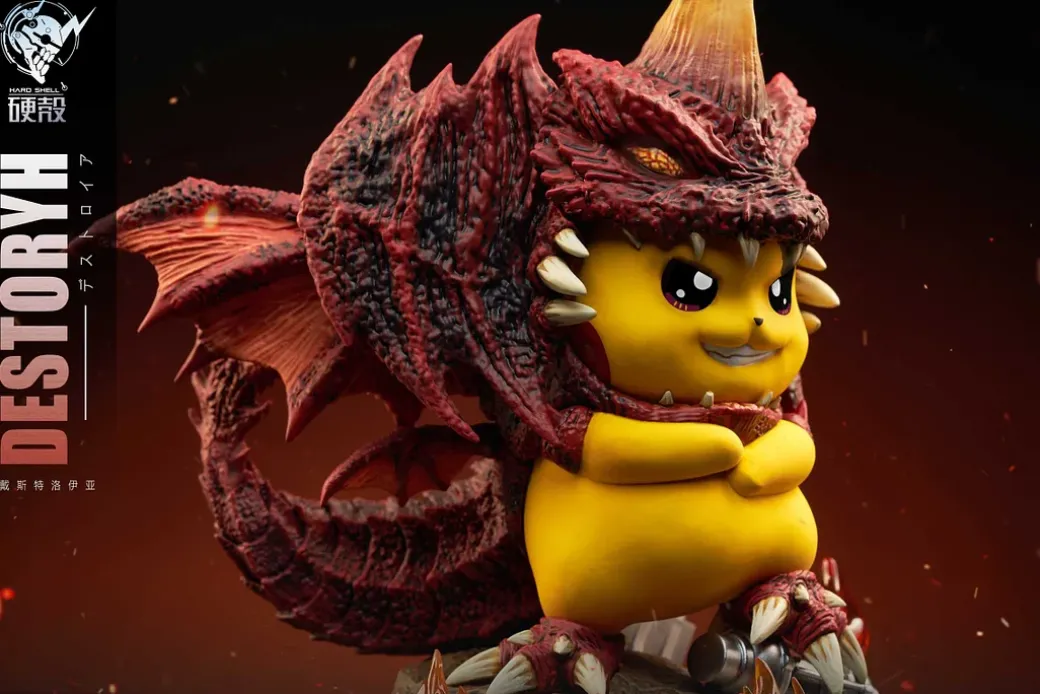 Destoroyah Cosplay Pikachu - Pokemon Godzilla Resin Statue - HARD SHELL Studios