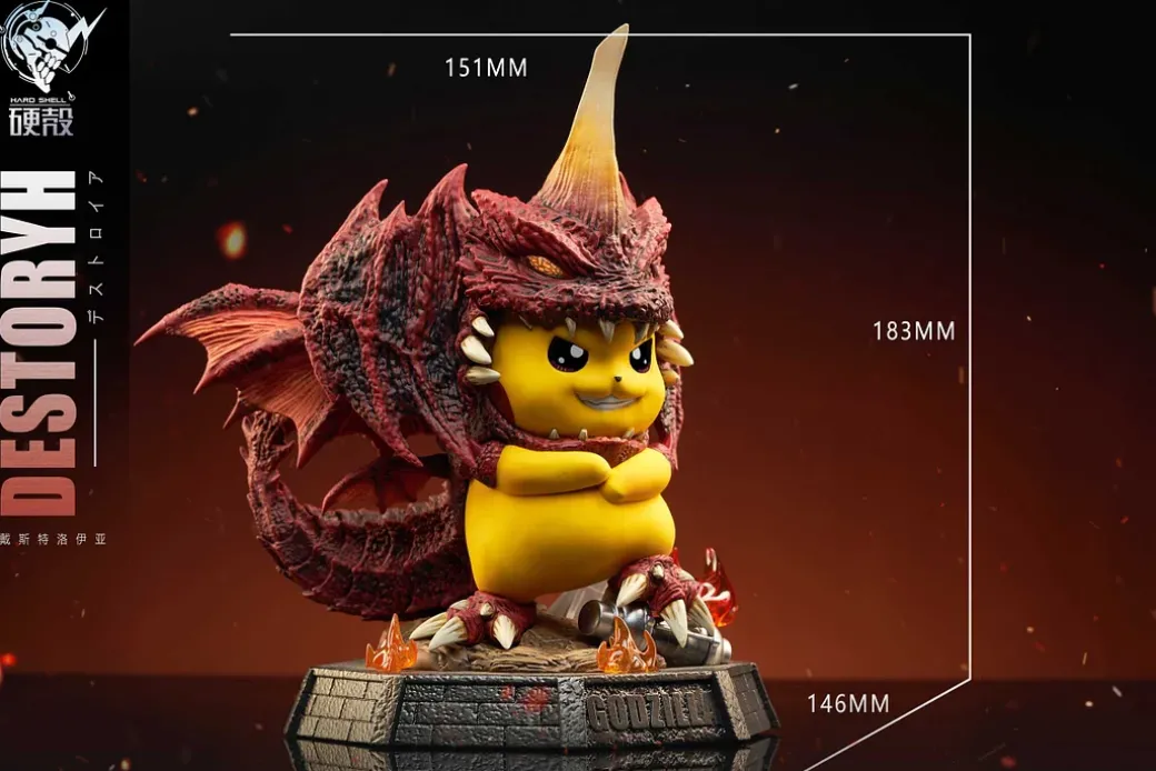 Destoroyah Cosplay Pikachu - Pokemon Godzilla Resin Statue - HARD SHELL Studios