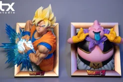 Dragon Ball Decoration Flame Series Son Goku & Fat Buu with LED - Dragon Ball - tx Studio