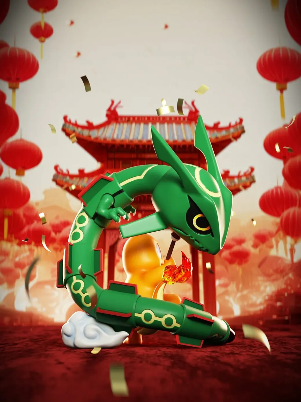 Dragon Dance Charmander - Pokemon Resin Statue - XiaoDuanJiang Studio