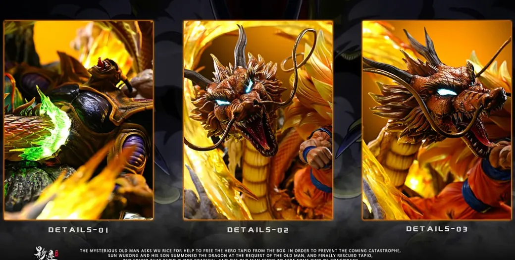 Dragon Fist Super Saiyan 3 Son Goku with LED - Dragon Ball Resin Statue - D-M Studios