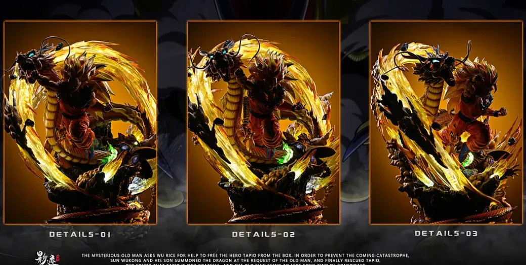 Dragon Fist Super Saiyan 3 Son Goku with LED - Dragon Ball Resin Statue - D-M Studios