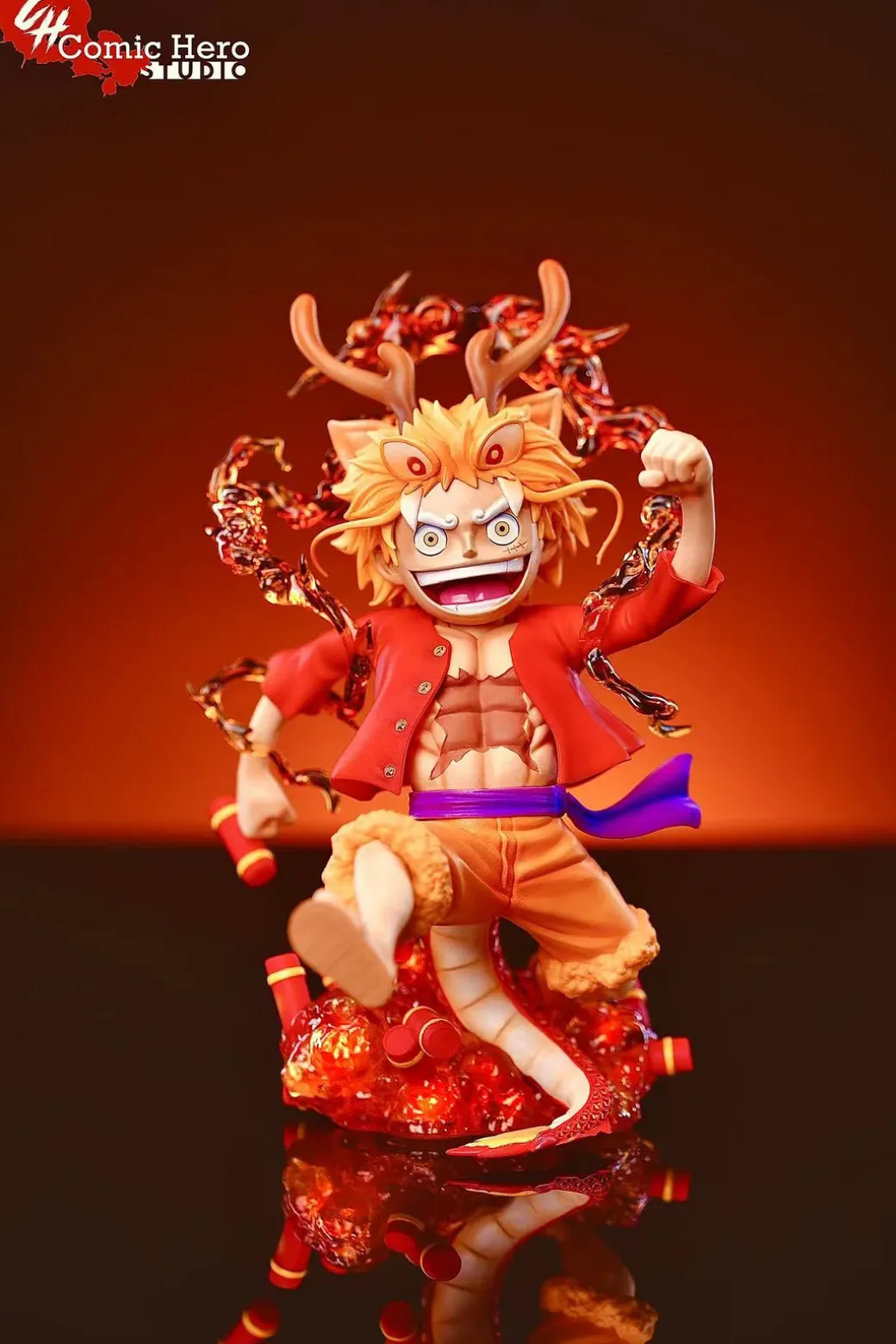 Dragon Year Cosplay Monkey D. Luffy with LED - ONE PIECE Resin Statue - Comic Hero Studio