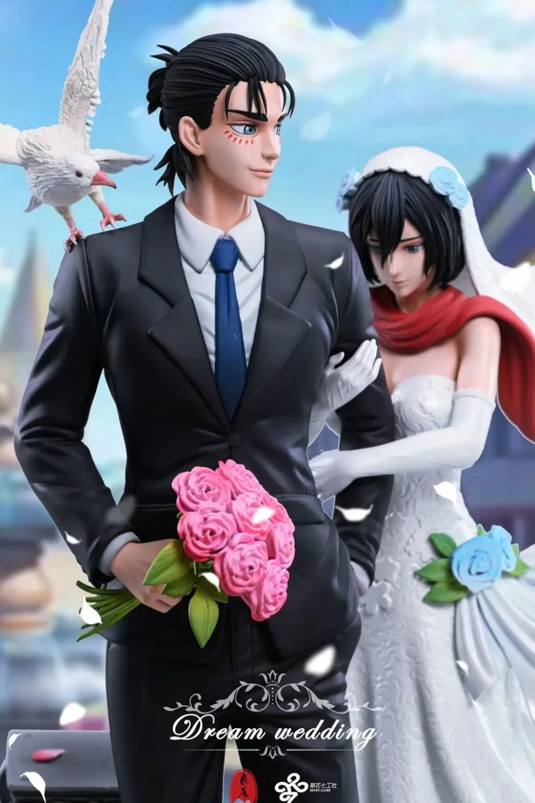 Dream Wedding of Eren Yeager & Mikasa Ackerman - Attack On Titan Resin Statue - LC-Studios
