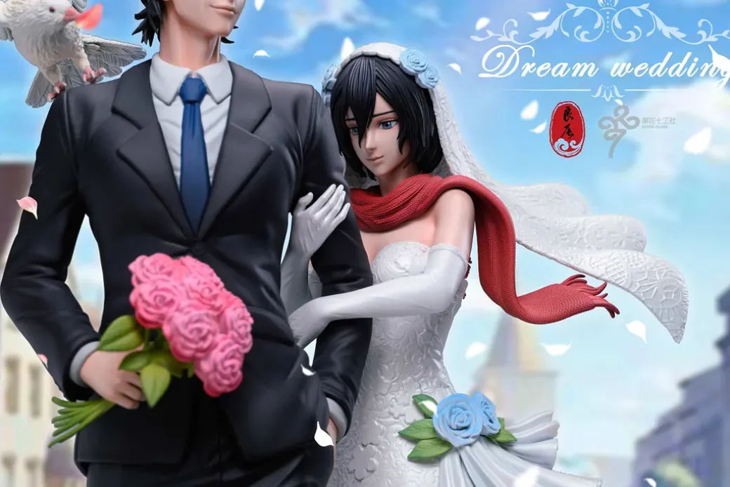 Dream Wedding of Eren Yeager & Mikasa Ackerman - Attack On Titan Resin Statue - LC-Studios