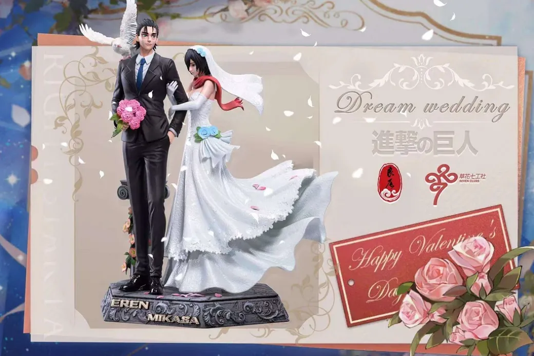 Dream Wedding of Eren Yeager & Mikasa Ackerman - Attack On Titan Resin Statue - LC-Studios