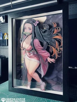DSMG-062 Nezuko Kamado 3D Decorative Painting - Demon Slayer: Kimetsu No Yaiba - Dorobou Neko Studio