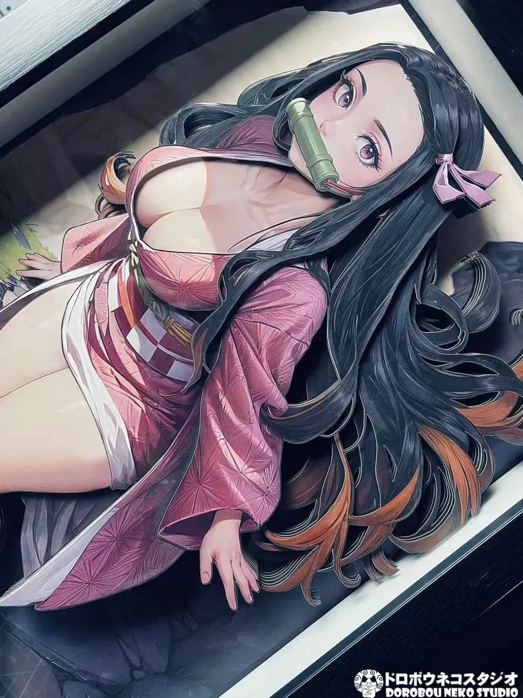DSMG-062 Nezuko Kamado 3D Decorative Painting - Demon Slayer: Kimetsu No Yaiba - Dorobou Neko Studio