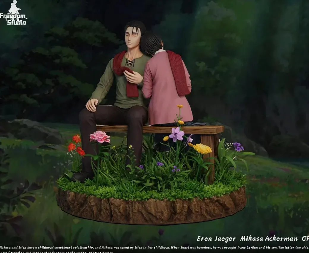 Eren Yeager & Mikasa Ackerman - Attack On Titan Resin Statue - Freedom Studio