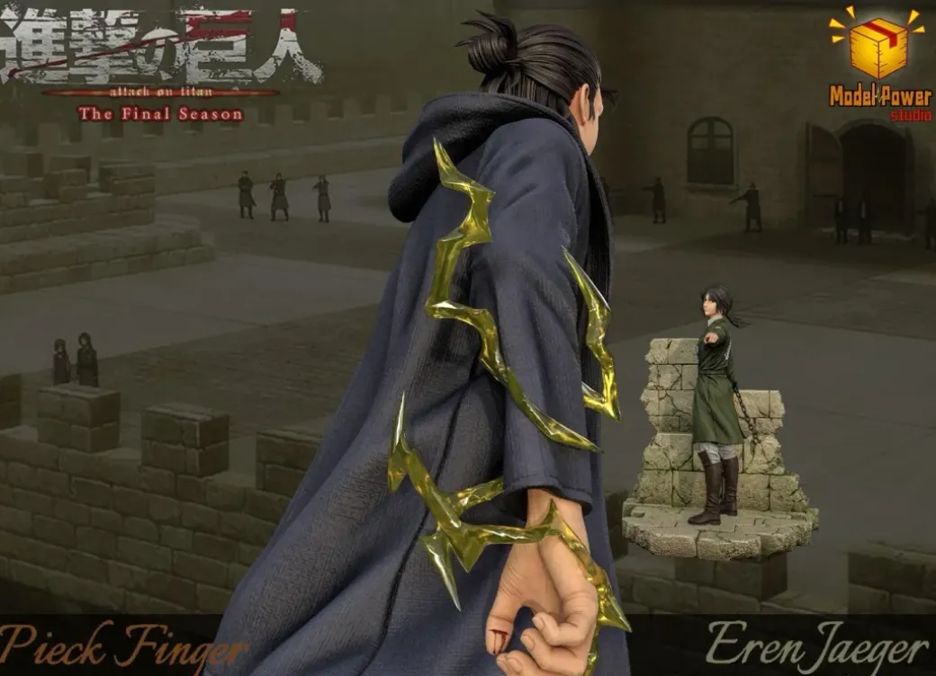 Eren Yeager & Pieck Finger - Attack On Titan Resin Statue - Model Power Studio