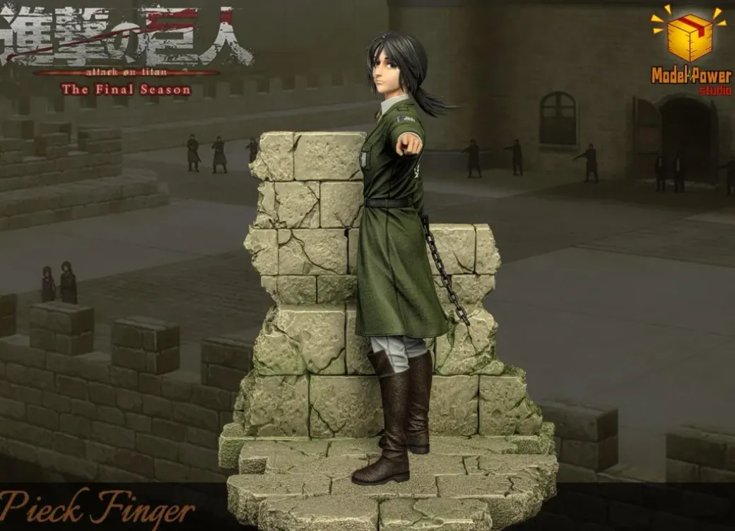 Eren Yeager & Pieck Finger - Attack On Titan Resin Statue - Model Power Studio