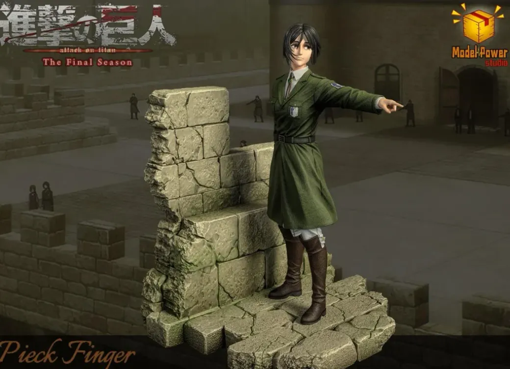Eren Yeager & Pieck Finger - Attack On Titan Resin Statue - Model Power Studio