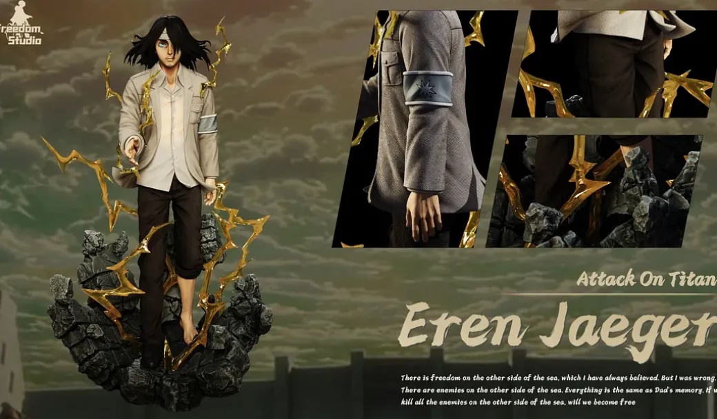 Eren Yeager, Declaration of War with LED - Attack on Titan Resin Statue - Freedom Studio