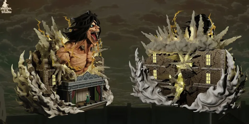 Eren Yeager, Declaration of War with LED - Attack on Titan Resin Statue - Freedom Studio