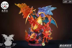 Evolution of Charizard Family with LED - Pokemon Resin Statue - King Finger Studios