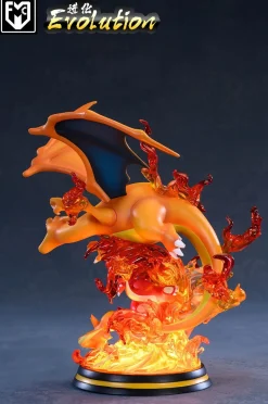 Evolution of Charizard with LED - Pokemon Resin Statue - MFC Studios