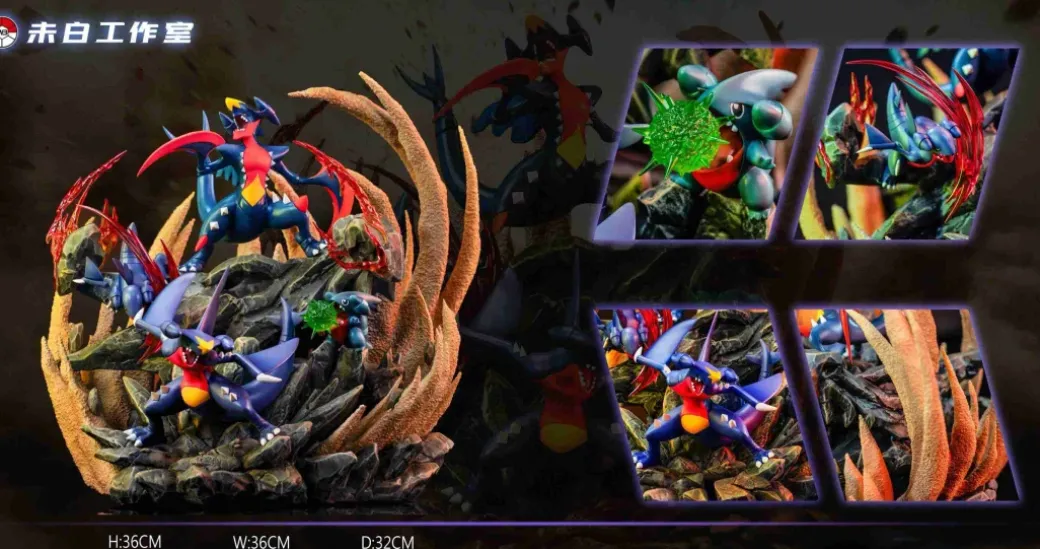 Evolution of Garchomp Set - Pokemon Resin Statue - WeiBai Studio