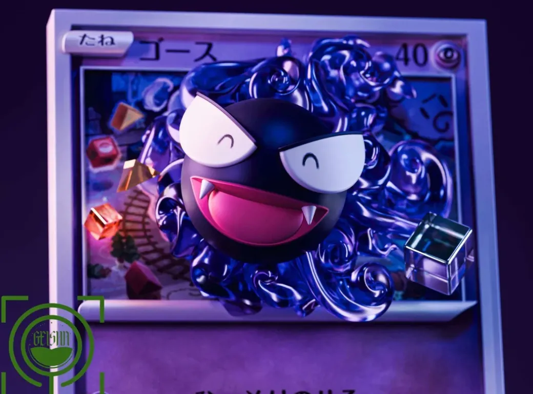 Evolution of Gengar Set Coming Out From Pokemon Card - Pokemon Resin Statue - GEISHA Studio