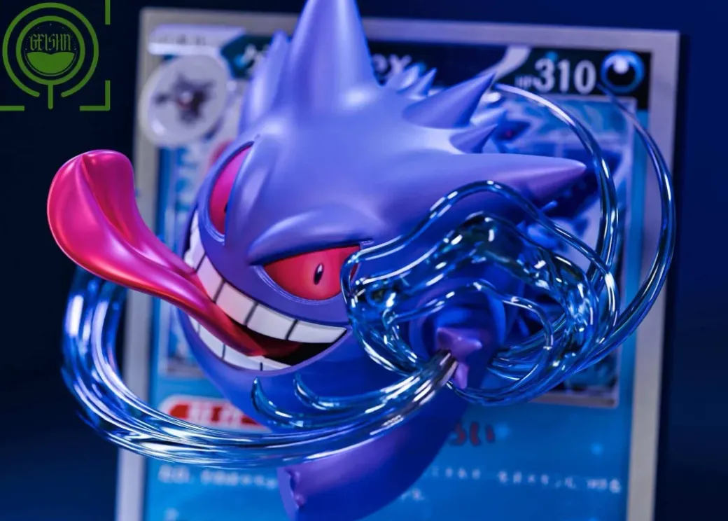Evolution of Gengar Set Coming Out From Pokemon Card - Pokemon Resin Statue - GEISHA Studio