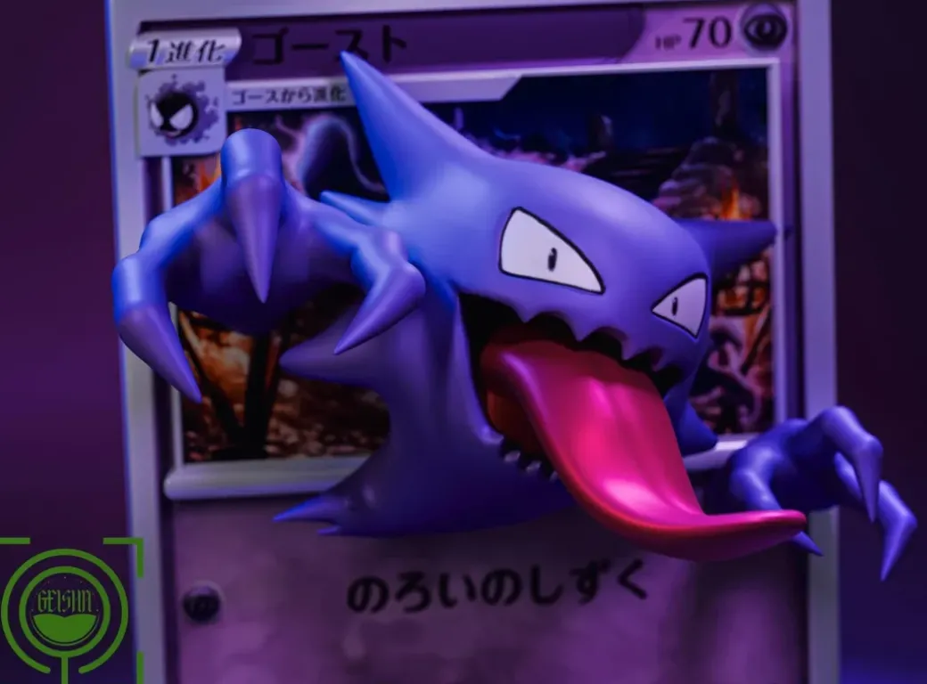 Evolution of Gengar Set Coming Out From Pokemon Card - Pokemon Resin Statue - GEISHA Studio