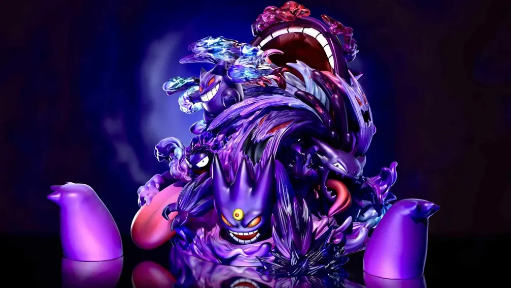 Evolution of Gengar Set with LED - Pokemon Resin Statue - Three Sheep Studio