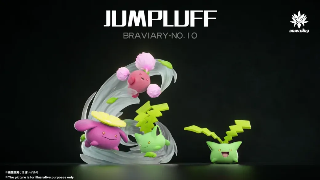 Evolution of Jumpluff Set - Pokemon Statue - Braviary Studio