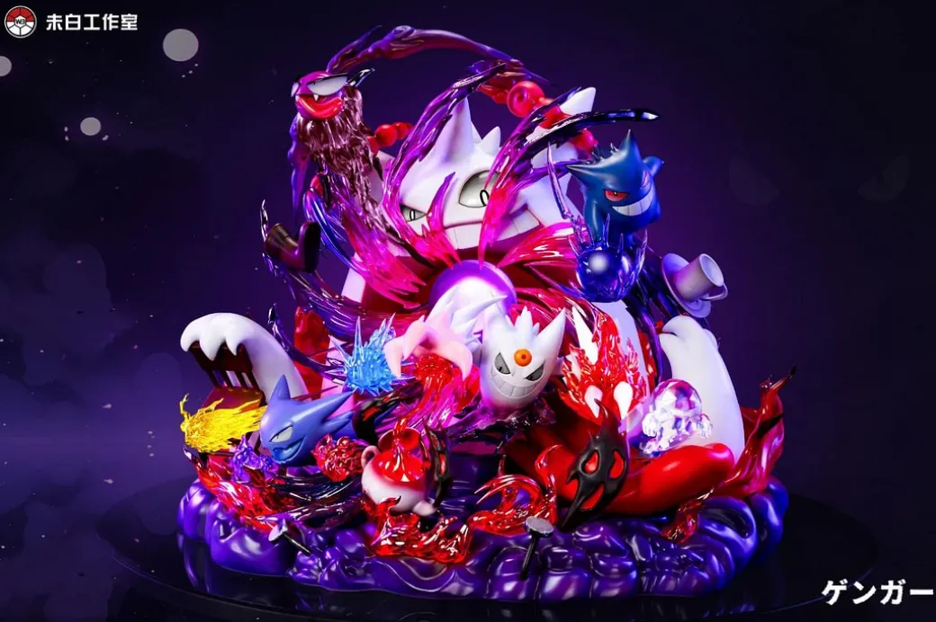 Evolution Series 002 Gengar Family With LED - Pokemon Resin Statue - WeiBai Studio