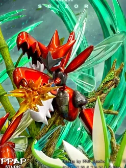 Evolution Series Scizor Family with LED - Pokemon Resin Statue - PPAP Studios