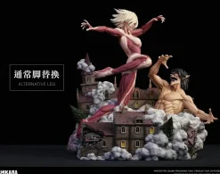 Female Titan battles the Attack Titan - Attack On Titan Resin Statue - CHIKARA Studios