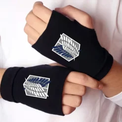 Fingerless Gloves with Logo of Wings of Freedom - Free Shipping - Attack On Titan