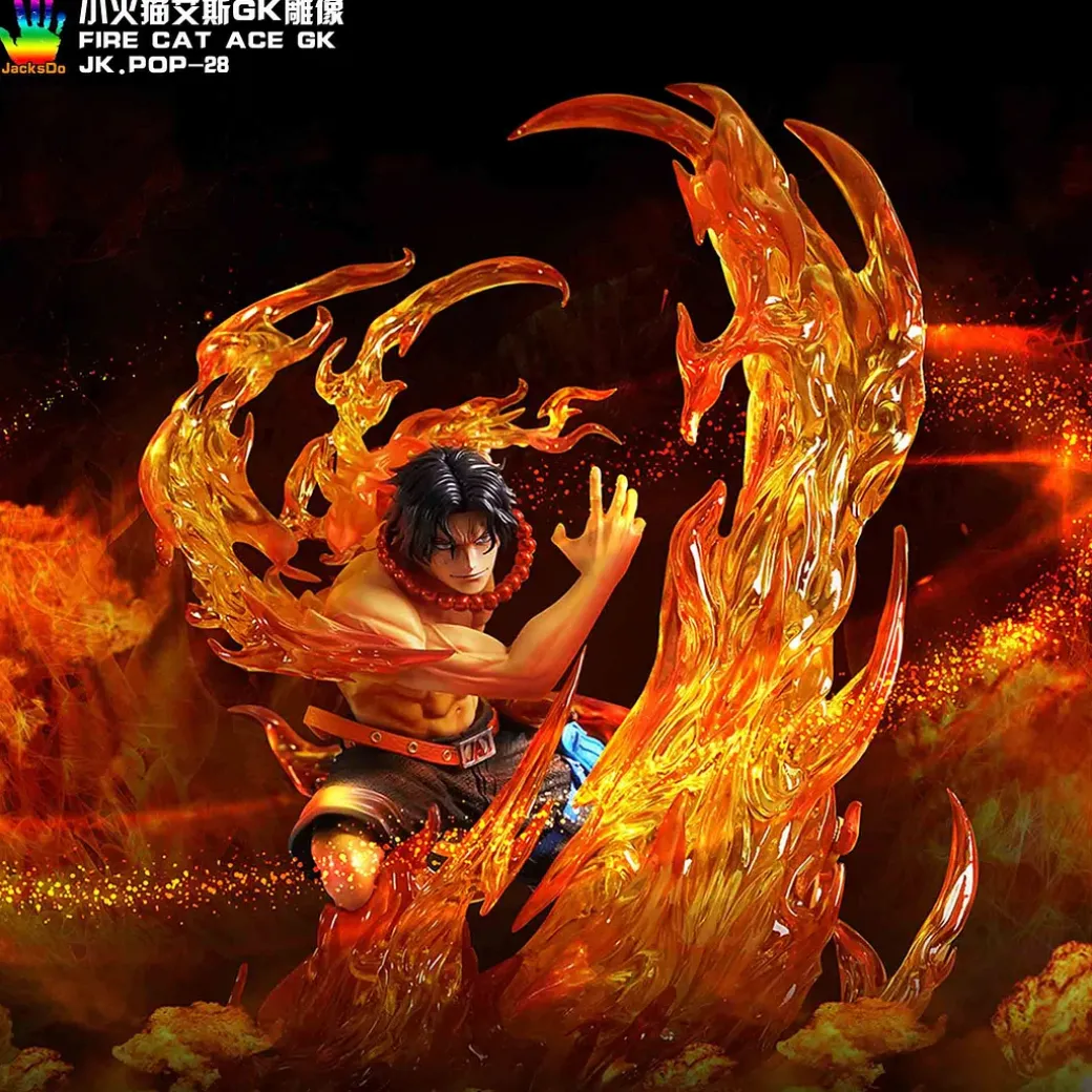 Fire Fist Portgas D. Ace Cat Phone Holder - ONE PIECE Resin Statue - JacksDo Studios