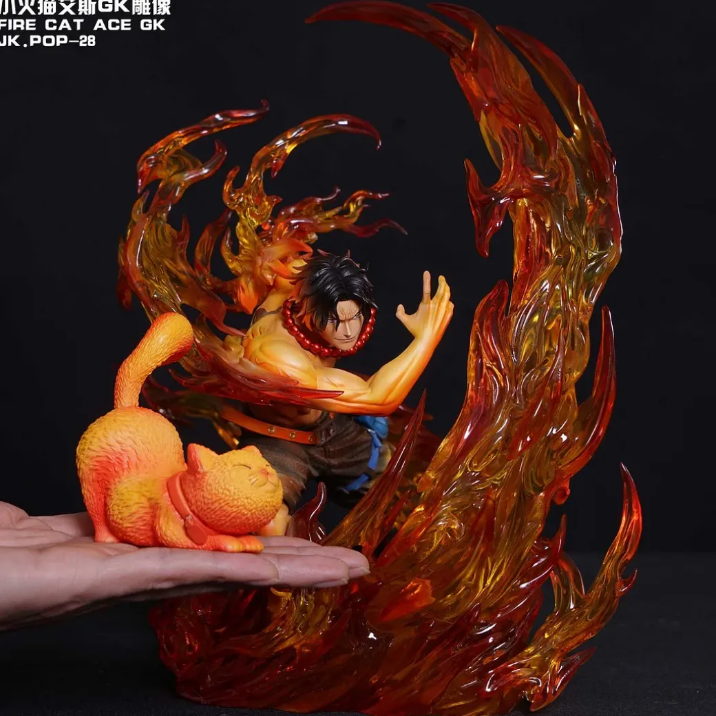 Fire Fist Portgas D. Ace Cat Phone Holder - ONE PIECE Resin Statue - JacksDo Studios