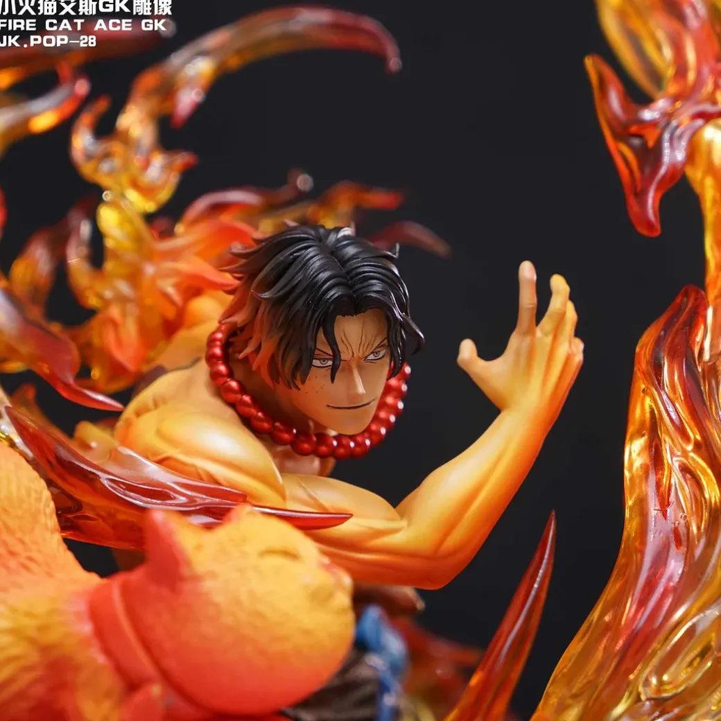 Fire Fist Portgas D. Ace Cat Phone Holder - ONE PIECE Resin Statue - JacksDo Studios