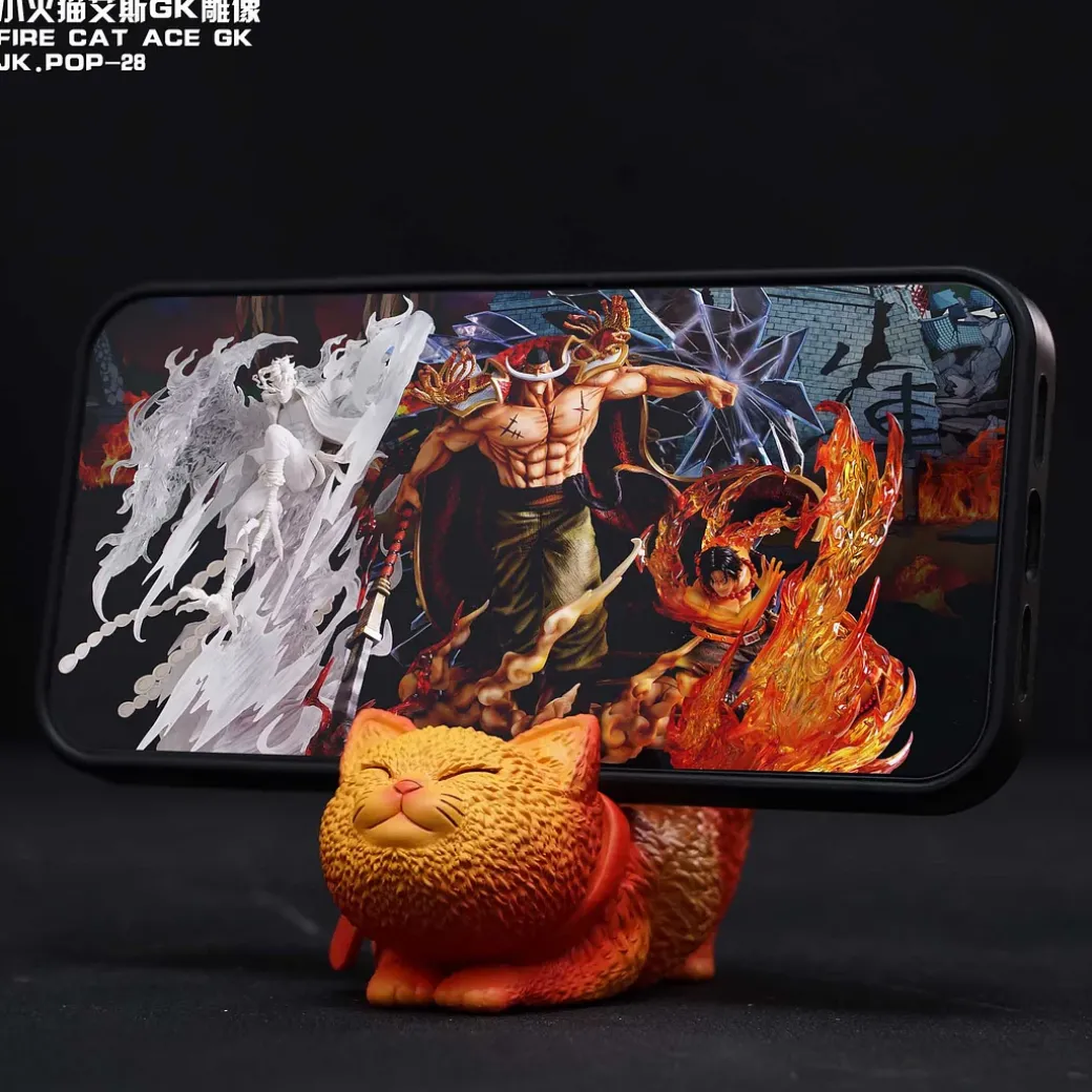 Fire Fist Portgas D. Ace Cat Phone Holder - ONE PIECE Resin Statue - JacksDo Studios