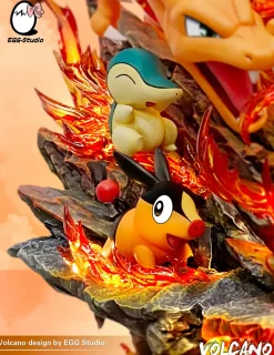 Fire Type Family with LED - Pokemon Resin Statue - EGGS Studios