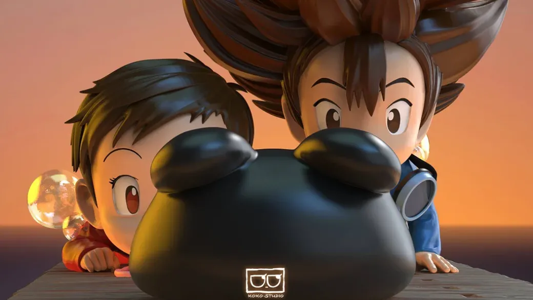 First Meet Blowing Bubbles Botamon - Digimon Resin Statue - KOKO-Studio