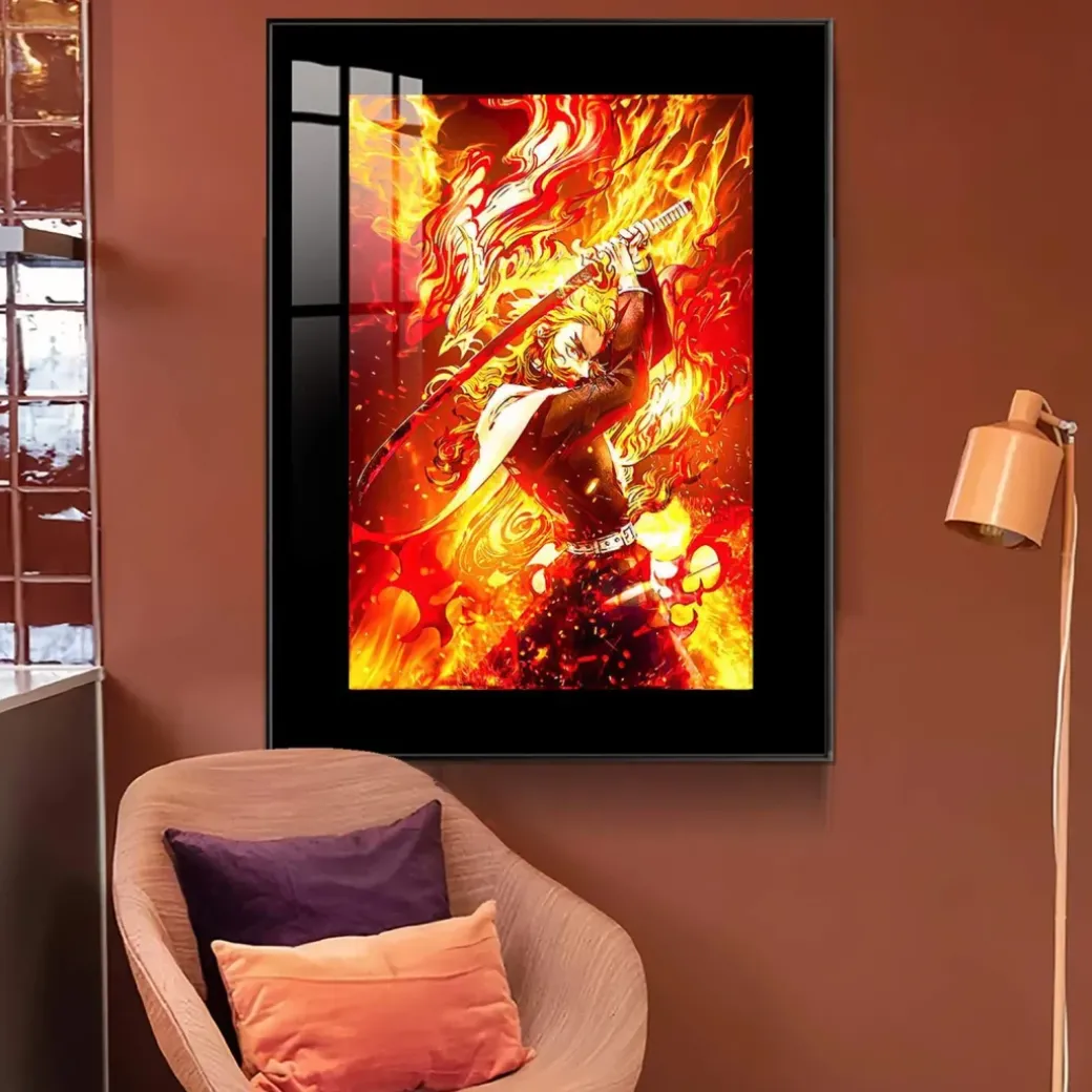 Flame Breathing Kyojuro Rengoku Decorative Painting - Demon Slayer: Kimetsu No Yaiba Decorative Painting - JuZi Studio