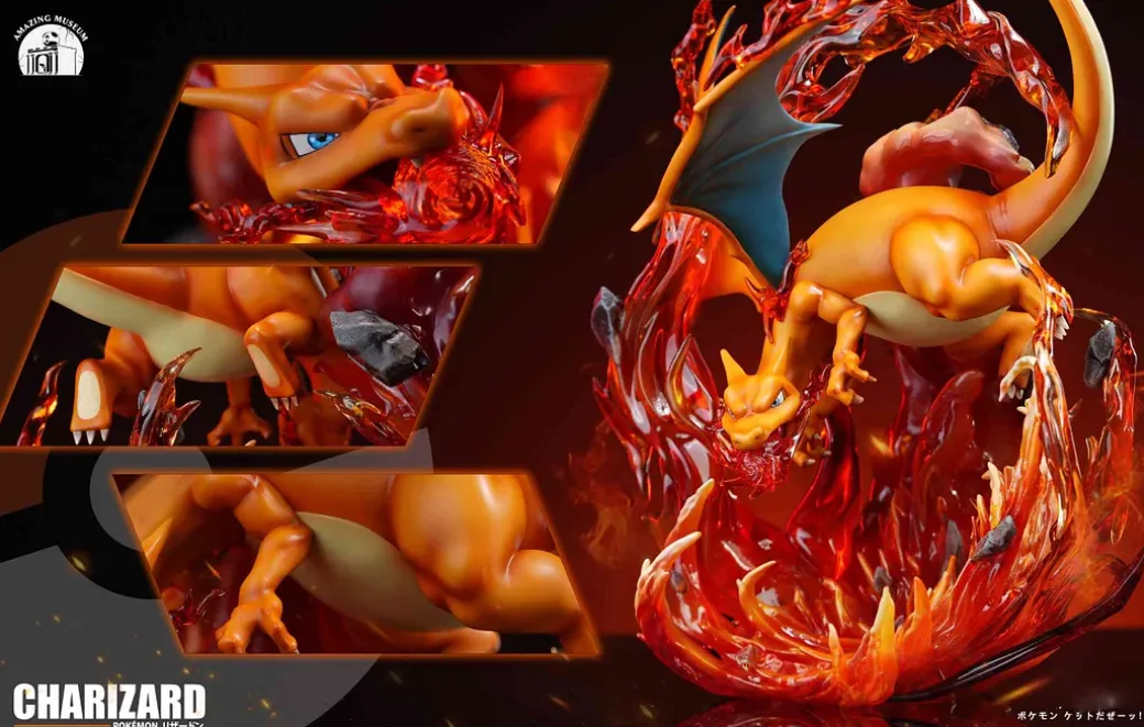 Flamethrower Charizard - Pokemon Resin Statue - Amazing Museum Studio