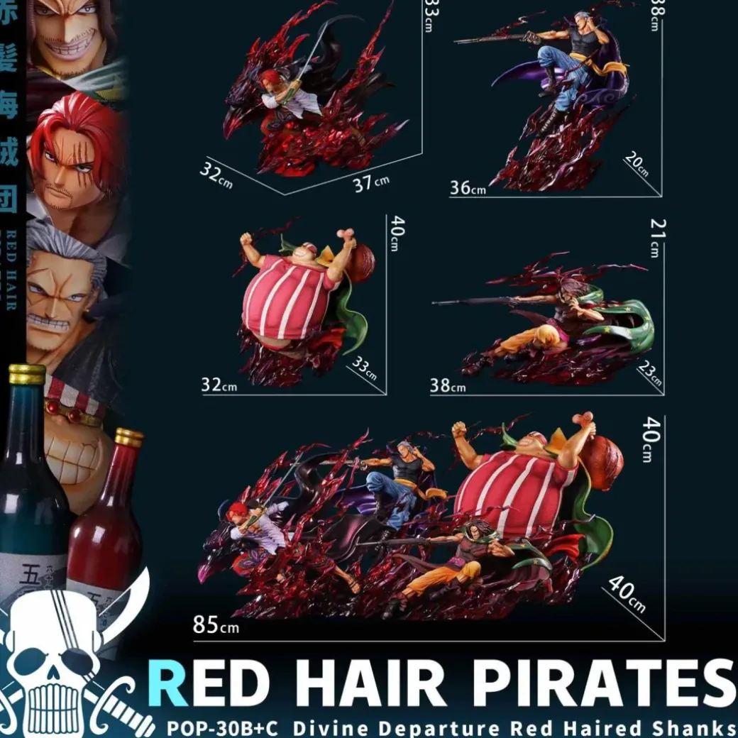 Four Main Members of Red Hair Pirates - ONE PIECE Resin Statue - JacksDo Studios