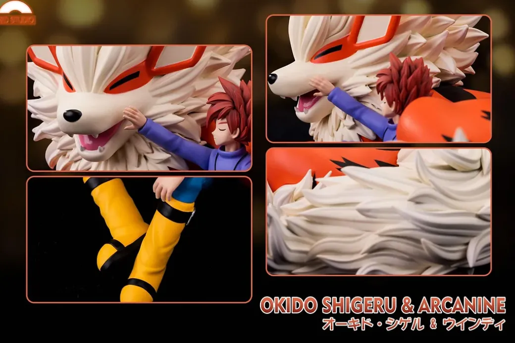 Gary Oak & Arcanine - Pokemon Resin Statue - Red Studio