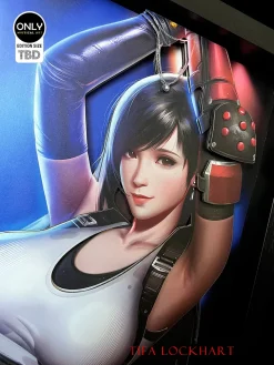 Gentleman Style 3D Decorative Paint of Tifa Lockhart - (FF7) Final Fantasy VII Decorative Painting - Mystical Art Studios