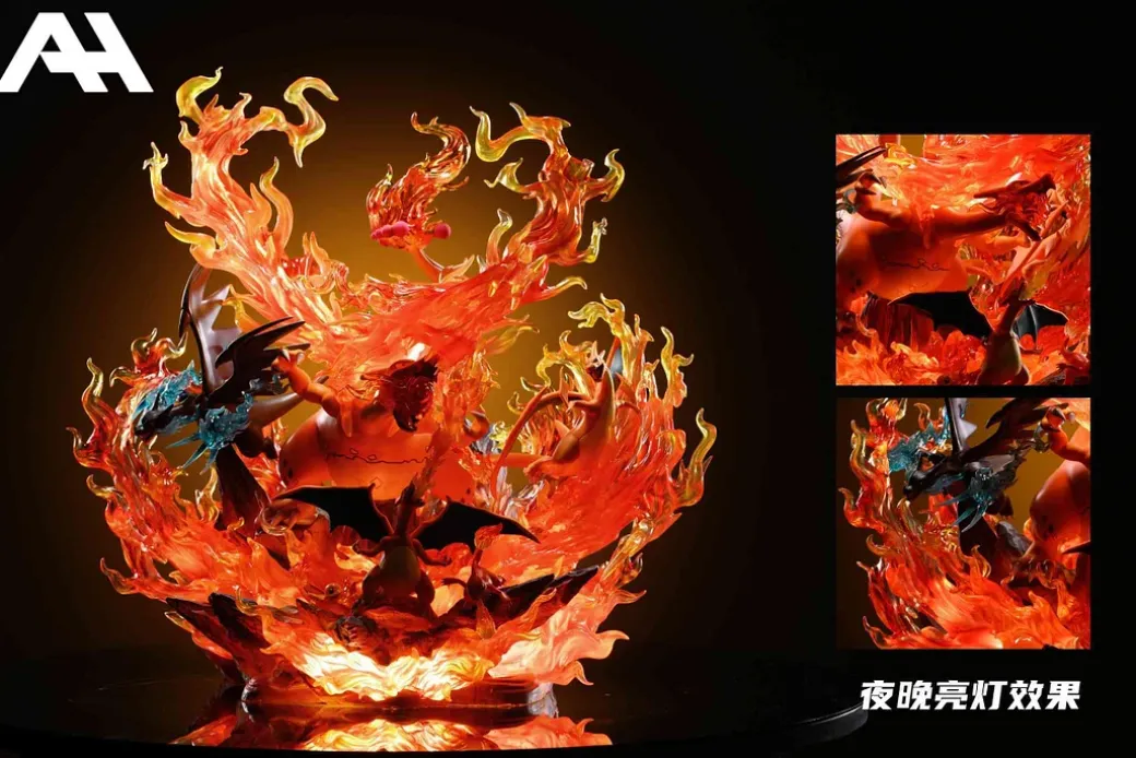 Gigantamax Charizard Family with LED - Pokemon Resin Statue - AH-Studio