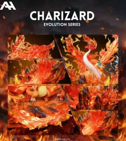 Gigantamax Charizard Family with LED - Pokemon Resin Statue - AH-Studio