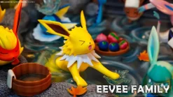 GK Scale Pokemon Ecological Landscape Series Eevee Family Hot Springs with LED - Pokemon Resin Statue - TiaoTiao Hall Studio