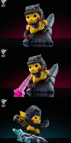 Godzilla & Kong Cosplay Pikachu - Pokemon Godzilla x Kong: The New Empire Resin Statue - HARD SHELL Studios