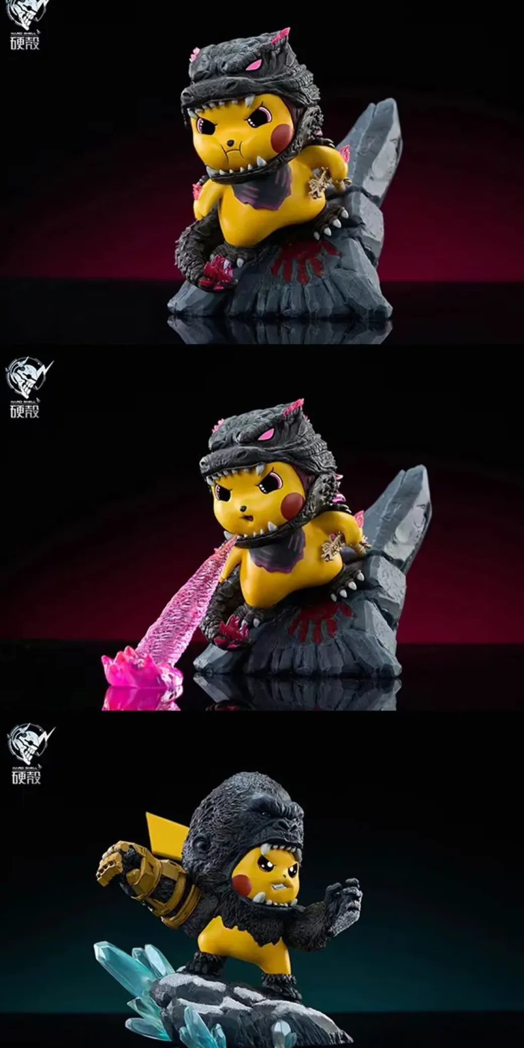 Godzilla & Kong Cosplay Pikachu - Pokemon Godzilla x Kong: The New Empire Resin Statue - HARD SHELL Studios