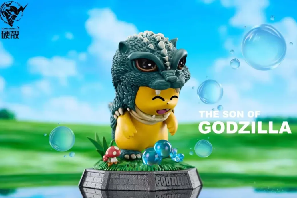 Godzilla Junior Cosplay Pikachu - Pokemon Godzilla Resin Statue - HARD SHELL Studios