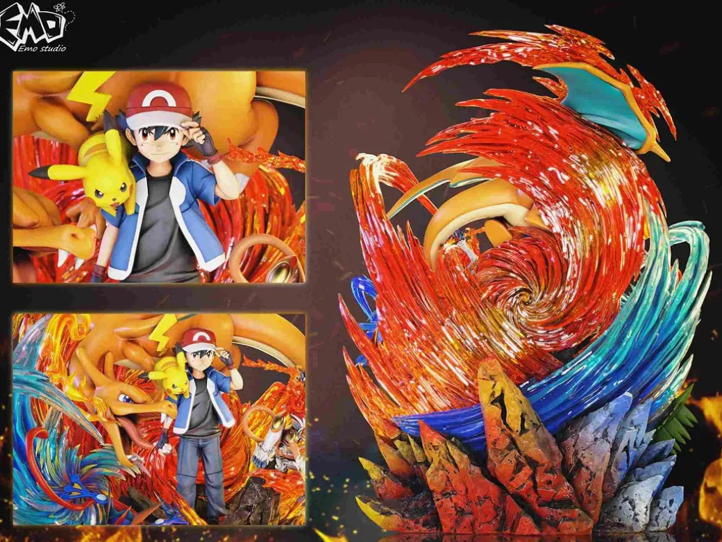 Graduation Statue Series 001 Ash Ketchum with LED - Pokemon Resin Statue - EMO.Studio